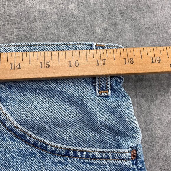 Levis 550 Shorts Men 38 Blue Fade Relaxed Fit Cotton Black Bat Wing Orange Tab - Picture 5 of 11